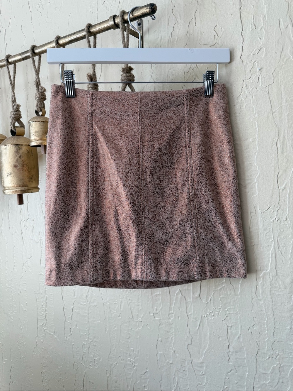 Free People Dusty Rose Faux Suede Mini Skirt